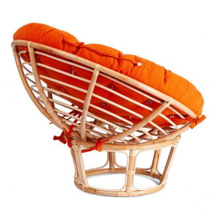 Кресло Папасан Эко/Papasan Eco P115-1SP STD /c подушкой, ремешками/ диаметр подушки 122см, 115х101х92см, натуральный, ткань оранжевый, с 23 Кресло Папасан Эко/Papasan Eco P115-1SP STD /c подушкой, ремешками/ диаметр подушки 122см, 115х101х92см, натуральный, ткань оранжевый, с 23