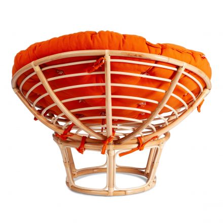 Кресло Папасан Эко/Papasan Eco P115-1SP STD /c подушкой, ремешками/ диаметр подушки 122см, 115х101х92см, натуральный, ткань оранжевый, с 23 Кресло Папасан Эко/Papasan Eco P115-1SP STD /c подушкой, ремешками/ диаметр подушки 122см, 115х101х92см, натуральный, ткань оранжевый, с 23