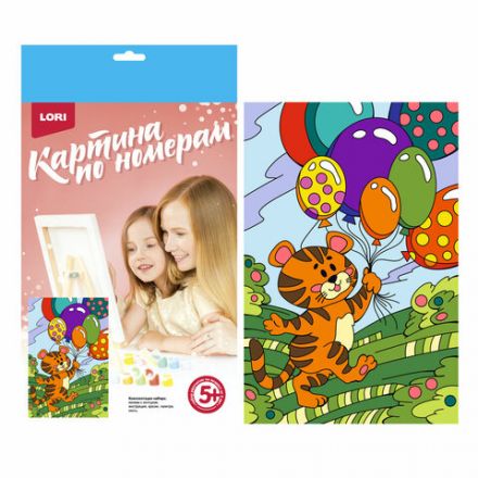 Картина по номерам для детей, АССОРТИ, основа картон, краски, кисть, палитра, LORI Картина по номерам для детей, АССОРТИ, основа картон, краски, кисть, палитра, LORI