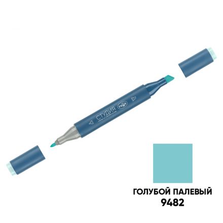 Маркер двусторонний для скетчинга Гамма "Студия", голубой палевый, корпус трехгранный, пулевид./клиновид. наконечники Маркер двусторонний для скетчинга Гамма "Студия", голубой палевый, корпус трехгранный, пулевид./клиновид. наконечники