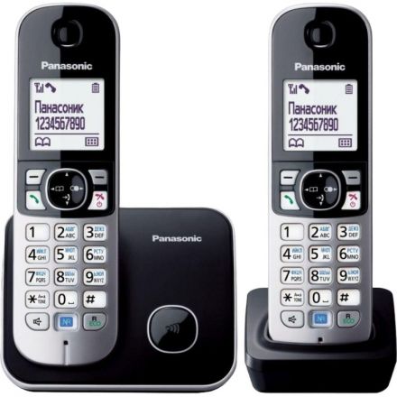Радиотелефон Dect Panasonic KX-TG6812RU чер(KX-TG6812RUB)
