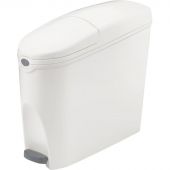 Ведро мусорное с педалью Luscan Slim 20 л, белое, пластик Ведро мусорное с педалью Luscan Slim 20 л, белое, пластик