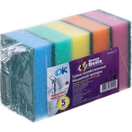 Губки для мытья посуды Макси Плюс (5 шт/уп) Мск Губки для мытья посуды Макси Плюс (5 шт/уп) Мск