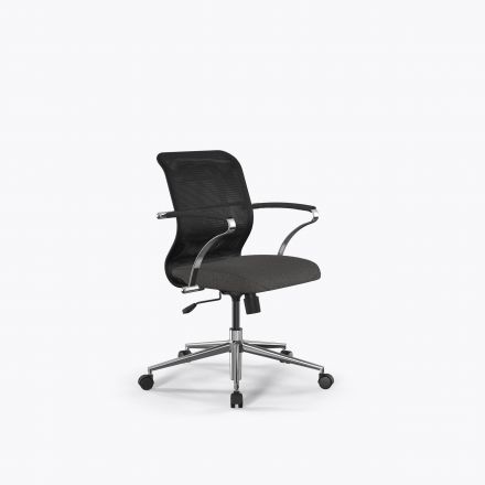 Кресло Sit 8 M4-9K - X2+Bahama /Uh00/Wh12/K15cF(M09.B23.G18.W01) Черный-Тем.серый