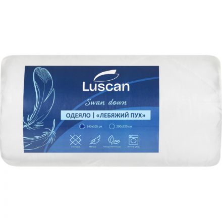 Одеяло Luscan 140х205 см стеганное микрофибра/лебяжий пух 300 г/м2