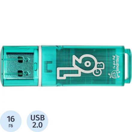 Флеш-память SmartBuy Glossy series 16 Gb USB 2.0 зеленая Флеш-память SmartBuy Glossy series 16 Gb USB 2.0 зеленая