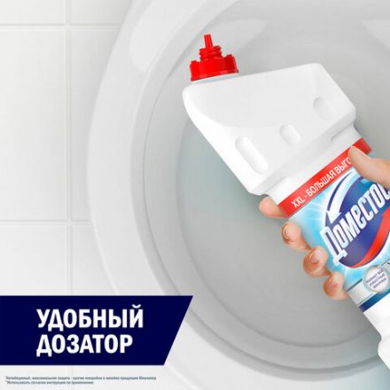 Средство для уборки туалета 1,5 л, ДОМЕСТОС "Эксперт сила 7", "Ультра Белый", 67683236