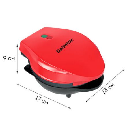 Электровафельница антипригарная для венских и бельгийских вафель, d12,5см, 550 Вт, DASWERK (ДАСВЕРК), WM-2, 455522