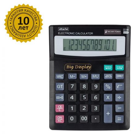 Калькулятор настольный ПОЛНОРАЗ-Й Attache ATC-444-12F12раз.дв.пит,192x148мм Калькулятор настольный ПОЛНОРАЗ-Й Attache ATC-444-12F12раз.дв.пит,192x148мм