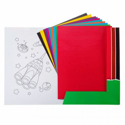Цветная бумага А4 мелованная, 10 листов 10 цветов, в папке, HATBER "Creative", 195х280 мм, 10Бц4м 05930, N050842