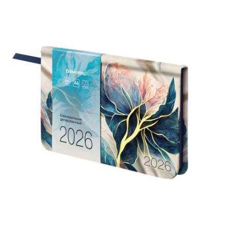 Еженедельник датированный 2026 МАЛЫЙ ФОРМАТ 95х155 мм, А6, BRAUBERG "Vista", под кожу, "Цветы", 117204 Еженедельник датированный 2026 МАЛЫЙ ФОРМАТ 95х155 мм, А6, BRAUBERG "Vista", под кожу, "Цветы", 117204