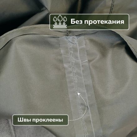 Дождевик-пончо хаки на кнопках многоразовый с ПВХ покрытием и мешком для хранения ГРАНДМАСТЕР, 610882 Дождевик-пончо хаки на кнопках многоразовый с ПВХ покрытием и мешком для хранения ГРАНДМАСТЕР, 610882