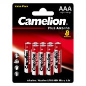 Батарейки Camelion Plus Alkaline BL8 AAA/LR03 (LR03-BP5+3) 8шт/уп Батарейки Camelion Plus Alkaline BL8 AAA/LR03 (LR03-BP5+3) 8шт/уп