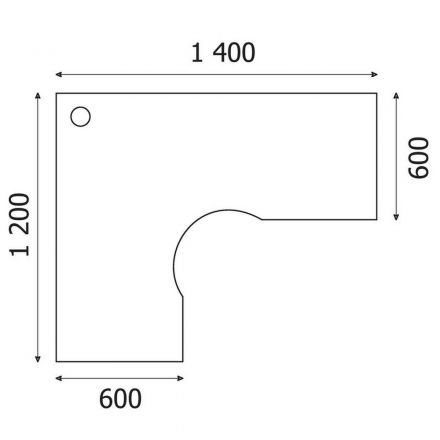 Стол Easy One левый (882,883) дуб сонома Ш1400 Г1200