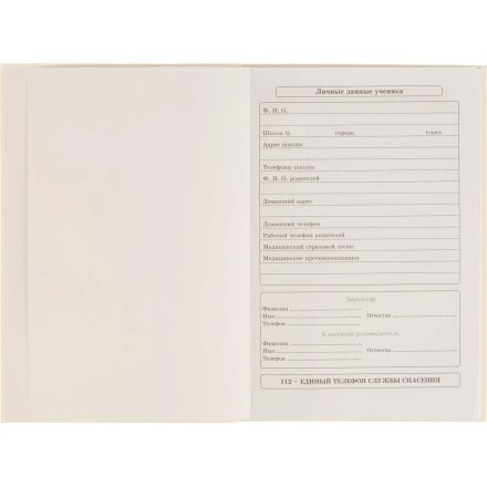 Дневник школьный 40л. БЕЛЫЙ-1, 1-11 классы, Д40-6883