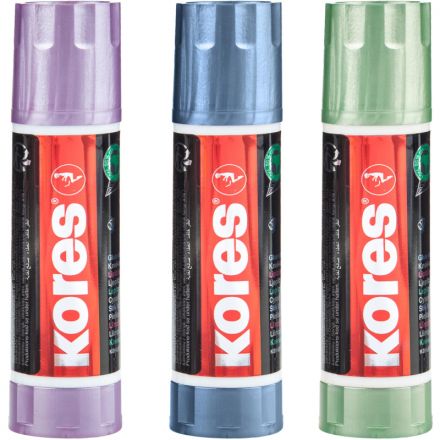 Клей-карандаш 20г Kores Metallic Style, цвета корп в асс 12212 Клей-карандаш 20г Kores Metallic Style, цвета корп в асс 12212