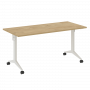 X-Pull Стол складной мобильный X.M-4.7 Тиквуд светлый/Белый металл 1580*720*753