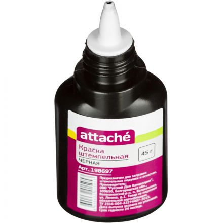 Краска штемпельная Attache черная на водной основе 45 г