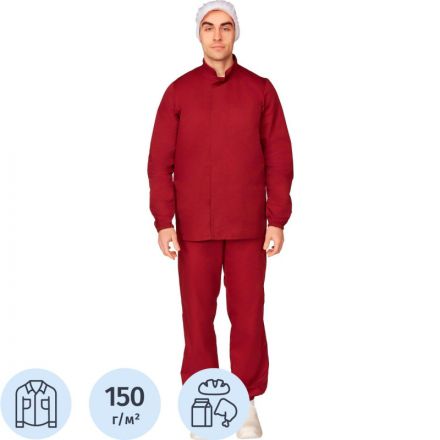 Куртка для пищевого производства бордо муж.сат у17-КУ (р.44-46) р.170-176