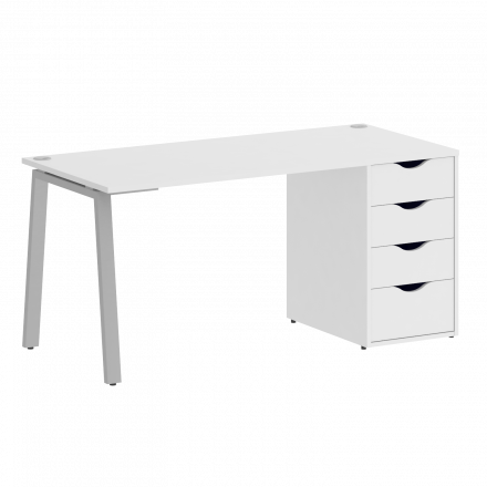 Home Office Стол письменный VR.SP-3-158.4.A Белый бриллиант/Серый металл 1580*720*750 Home Office Стол письменный VR.SP-3-158.4.A Белый бриллиант/Серый металл 1580*720*750