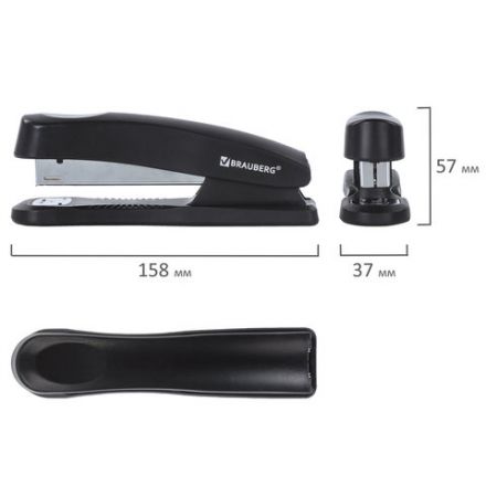 Степлер №24/6, 26/6 BRAUBERG "Standard+", до 30 листов, полнозагрузочный,черный, 228606 Степлер №24/6, 26/6 BRAUBERG "Standard+", до 30 листов, полнозагрузочный,черный, 228606
