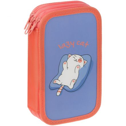 Пенал 3 отделения, 190*110 ArtSpace "Lazy cat", ламинированный картон, софт-тач Пенал 3 отделения, 190*110 ArtSpace "Lazy cat", ламинированный картон, софт-тач