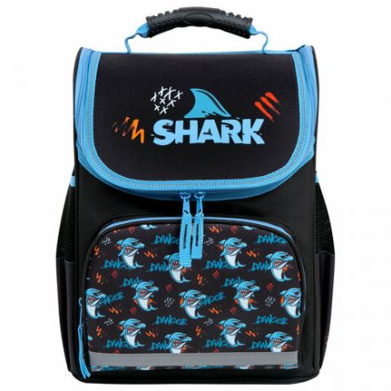 Ранец ПИФАГОР BASIC, 1 отделение, 3 кармана, эргономичная спинка, "Angry shark", 35х28х18 см, 272044 Ранец ПИФАГОР BASIC, 1 отделение, 3 кармана, эргономичная спинка, "Angry shark", 35х28х18 см, 272044