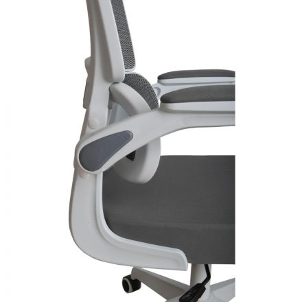 Кресло GRAMBER C16, серое+белый пластик