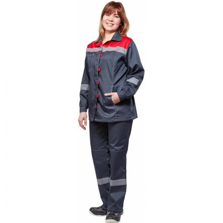 Костюм рабочий летний жен. л20-КБР сер/красн (р.40-42) 170-176 (Арсенал-СП) Костюм рабочий летний жен. л20-КБР сер/красн (р.40-42) 170-176 (Арсенал-СП)