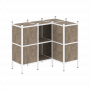 Loft Угловой внутренний стеллаж наборный VR.L-28 Тиквуд тёмный/Белый металл 1278*862*1047