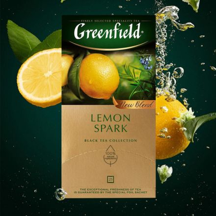 Чай Greenfield Lemon Spark черный с лимоном 25 пакетиков