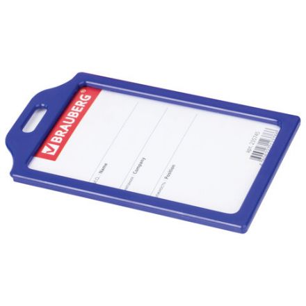 Бейдж вертикальный жесткокаркасный (85х55 мм), без держателя, СИНИЙ, BRAUBERG, 235745 Бейдж вертикальный жесткокаркасный (85х55 мм), без держателя, СИНИЙ, BRAUBERG, 235745