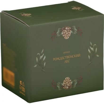 Кружка фарфоровая Доляна 'Рождественский вечер', 330 мл, цвет белый НГ, М