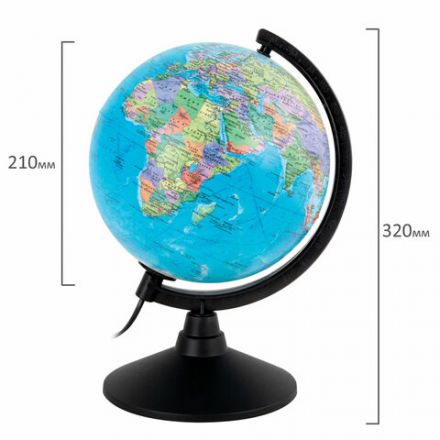 Глобус политический GLOBEN "Классик", 21 см, с подсветкой, К012100010 Глобус политический GLOBEN "Классик", 21 см, с подсветкой, К012100010