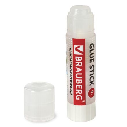 Клей-карандаш BRAUBERG "Crystal", 9 г, прозрачный, 227967, PVP Клей-карандаш BRAUBERG "Crystal", 9 г, прозрачный, 227967, PVP