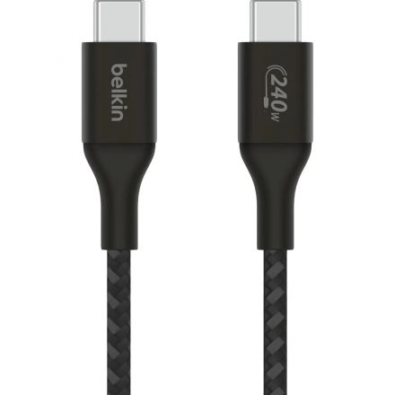 Кабель Belkin (CAB015bt2MBK)BoostCh.240W USB-C to USB-C Braided 2м. черный Кабель Belkin (CAB015bt2MBK)BoostCh.240W USB-C to USB-C Braided 2м. черный