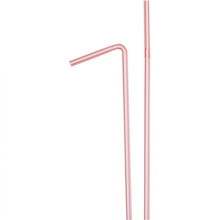 Трубочка для коктейлей 210мм,d5мм,Полоски красно-белые, 250шт/уп Трубочка для коктейлей 210мм,d5мм,Полоски красно-белые, 250шт/уп