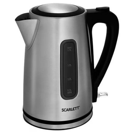 Чайник SCARLETT SC-EK21S13, 1,7 л, 2200 Вт, закрытый нагревательный элемент, стальной Чайник SCARLETT SC-EK21S13, 1,7 л, 2200 Вт, закрытый нагревательный элемент, стальной