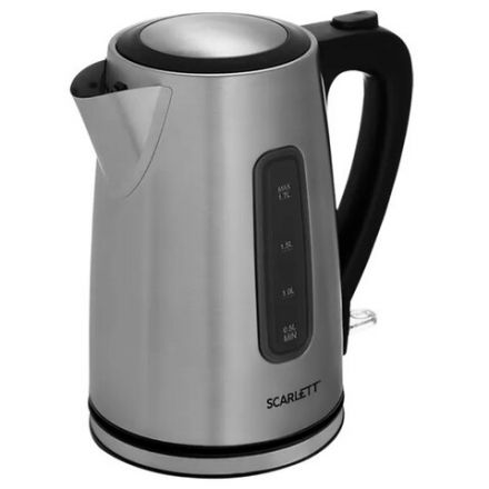 Чайник SCARLETT SC-EK21S13, 1,7 л, 2200 Вт, закрытый нагревательный элемент, стальной Чайник SCARLETT SC-EK21S13, 1,7 л, 2200 Вт, закрытый нагревательный элемент, стальной