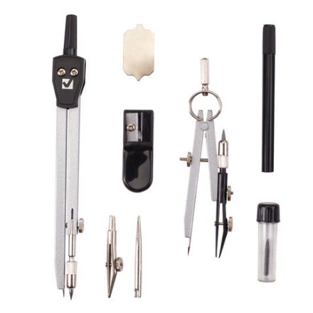 Готовальня BRAUBERG "Architect", 8 предметов: циркуль + кронциркуль, вставки + держатель, отвёртка, точилка, грифель, 210659 Готовальня BRAUBERG "Architect", 8 предметов: циркуль + кронциркуль, вставки + держатель, отвёртка, точилка, грифель, 210659