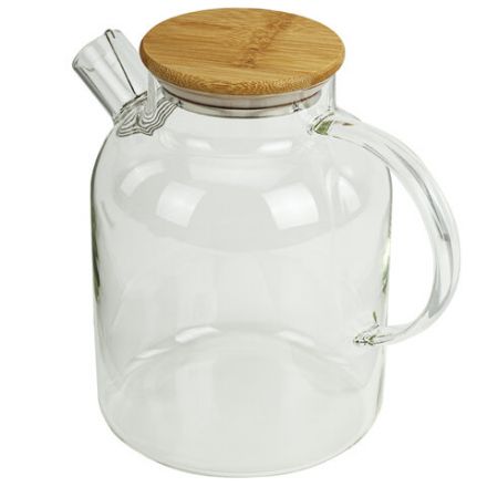 Чайник заварочный 1500 мл "Бочонок", жаропрочное стекло, спиральное сито, DASWERK (ДАСВЕРК), 608645