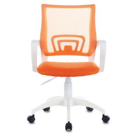 Кресло BRABIX "Fly MG-396W", с подлокотниками, пластик белый, сетка, оранжевое, 532401, MG-396W_532401 Кресло BRABIX "Fly MG-396W", с подлокотниками, пластик белый, сетка, оранжевое, 532401, MG-396W_532401