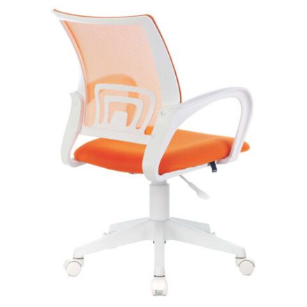 Кресло BRABIX "Fly MG-396W", с подлокотниками, пластик белый, сетка, оранжевое, 532401, MG-396W_532401 Кресло BRABIX "Fly MG-396W", с подлокотниками, пластик белый, сетка, оранжевое, 532401, MG-396W_532401