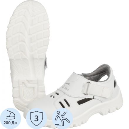 Полуботинки с перфорацией (сандалии) Luscan ПУ, МП белые (р.41) Полуботинки с перфорацией (сандалии) Luscan ПУ, МП белые (р.41)