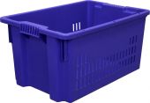 Ящик 600х400х300 дно сплошное, стенки перфорированные синий Ящик 600х400х300 дно сплошное, стенки перфорированные синий