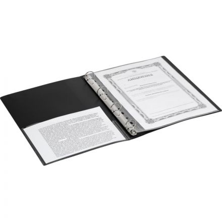 Папка на 4-х кольцах Attache 32 мм черная до 200 листов (пластик 0.7 мм)