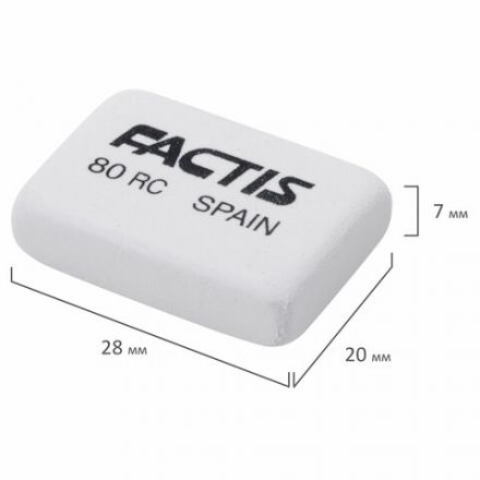 Ластик FACTIS 80 RC (Испания), 28х20х7 мм, белый, прямоугольный, CNF80RC Ластик FACTIS 80 RC (Испания), 28х20х7 мм, белый, прямоугольный, CNF80RC