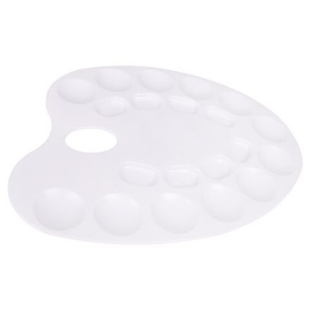 Палитра для рисования ПИФАГОР белая, пластиковая, овальная, 20 ячеек, 227808 Палитра для рисования ПИФАГОР белая, пластиковая, овальная, 20 ячеек, 227808