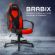 Кресло компьютерное BRABIX "Game GM-017", экокожа/ткань, черное/красное, 532642, GM-017_532642