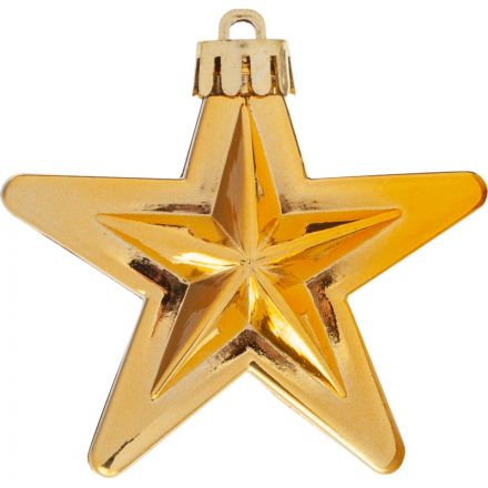 Украшение новогоднее Звезды Набор 6 шт, золото (глянц, мат, глиттер)